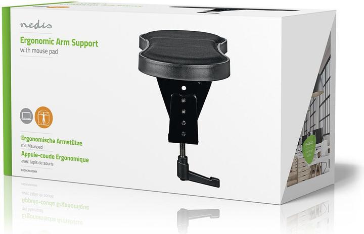 Produktbild Nedis Ergonomische Armlehne mit Mauspad, voll beweglich, Schwarz
