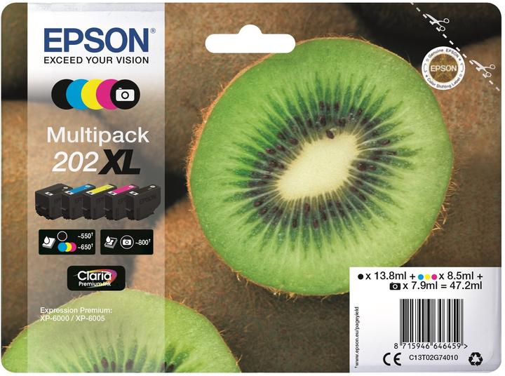 Actual product image Epson 202XL Claria Premium Multipack (M, FC, C, PBK, Y)