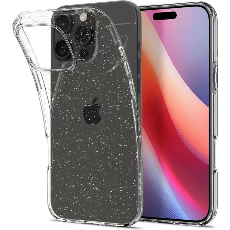 Spigen Liquid Crystal iPhone 16 Pro Glitter crystal ACS08113 (Apple iPhone 16 Pro), Smartphone Hülle, Transparent