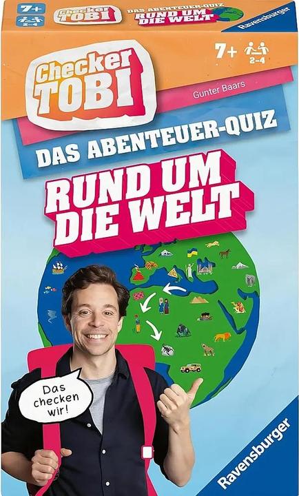 Productafbeelding Ravensburger 22492 - Checker Tobi - De wereld rond - De avontuurlijke quiz voor kinderen vanaf 7 jaar (Duits, 2 - 4 Spelers)