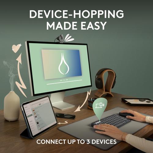 Produktbild Logitech PEBBLE KEYS 2 K380S TONAL (FR, Kabellos)