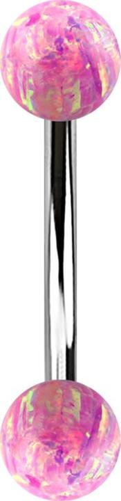 Immagine prodotto Star Piercing Banana argento con due sfere di opale rosa (senza ottone, Acciaio chirurgico 316L)