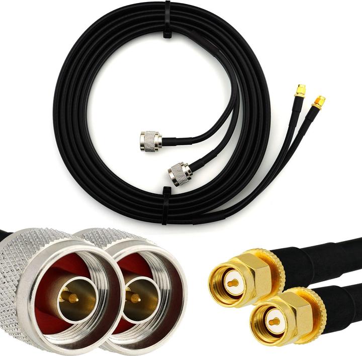 Actual product image Rangeful SMA Male to N Male 3m Twin Coaxial Cable??? HF240 (LMR240 equivalent) HF240T-NM-SM-3