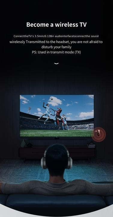 Produktbild PhoneLook Bluetooth 5.0 Audio-Adapter 3,5 mm Dual-Funktion Sender Empfänger USB wiederaufladbar (Sender & Empfänger)