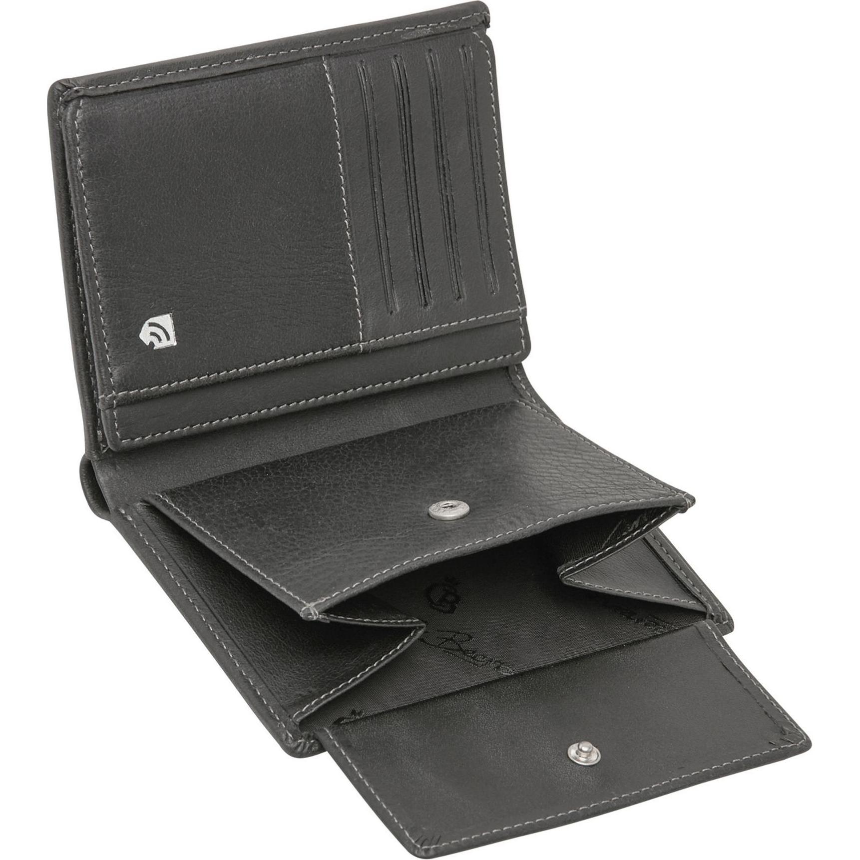 Thumbnail - Castelijn & Beerens, Herren, Portemonnaie, Canyon Geldbörse RFID Leder 9,5 cm, Schwarz