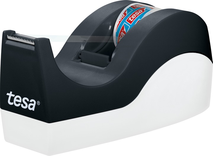 tesa EASY CUT ORCA Tischabroller, sauberer Schnitt, inkl. 8 Rollen tesafilm