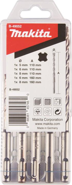 Produktbild Makita SDS-VPLUS-Bohrer-Set Nr2 5tlg. (5, 6, 8 mm)