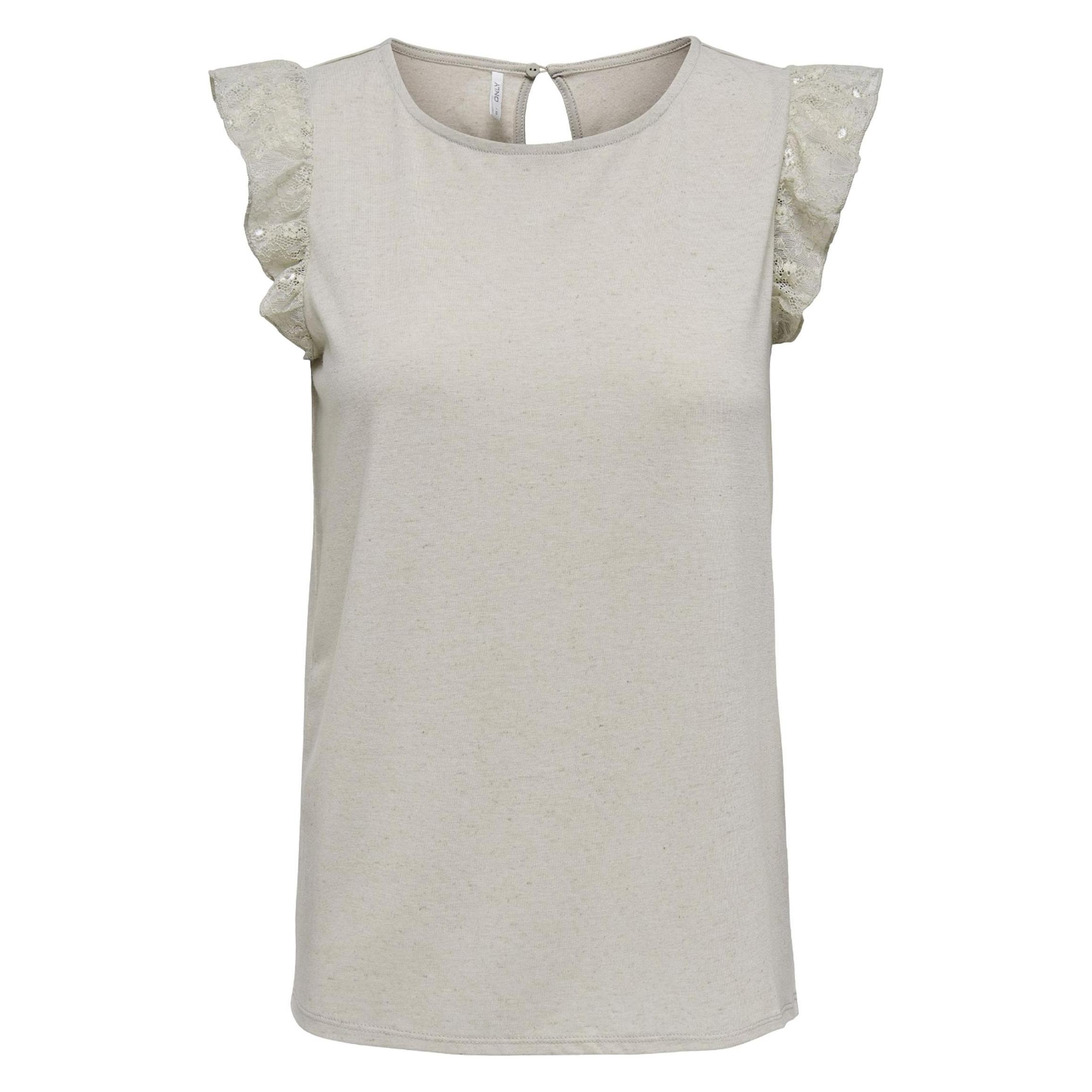 Only, Damen, Blusen, Einfarbiges Oberteil, Beige, (M)