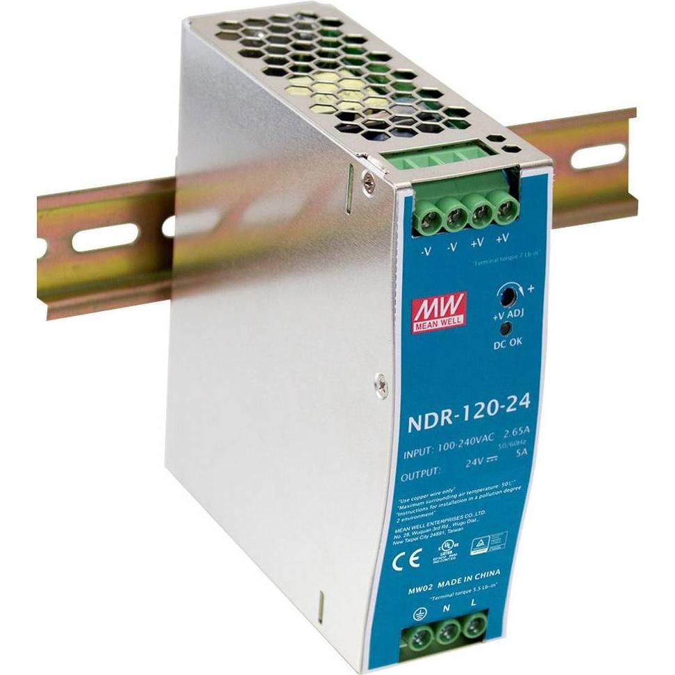 MeanWell, Alimentazione di sistema, MEAN WELL NDR-120-12 Hutschienen-Netzteil (DIN-Rail) 12 V/DC 10 A 153 W Anzahl