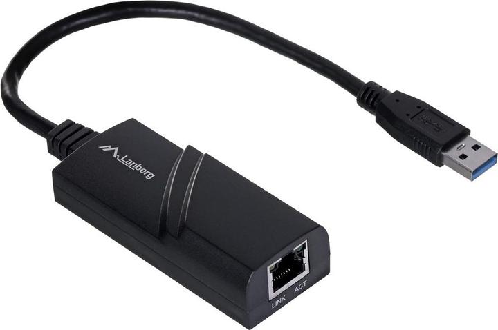 Produktbild Lanberg NC-1000-01 Kabelschnittstellen-/Gender-Adapter USB-A RJ-45 Schwarz (USB, RJ45 (1x))