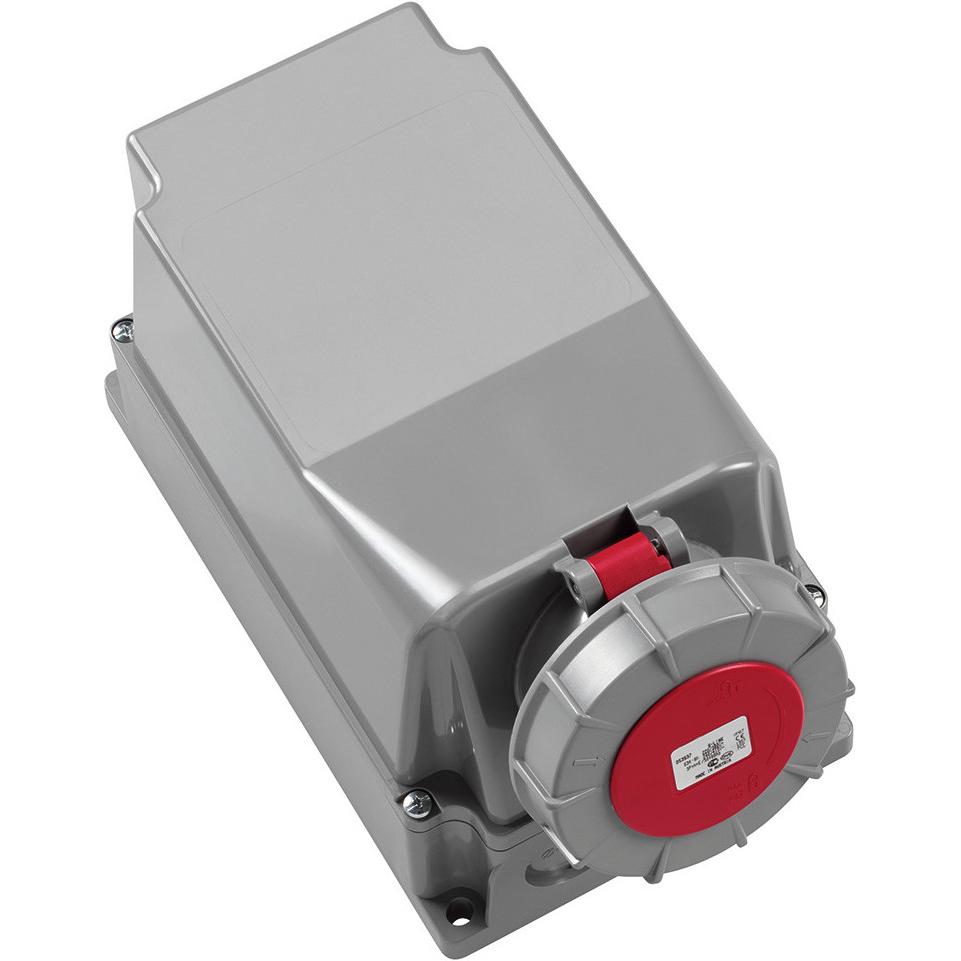 2x ABL, Steckdose, CEE Wandsteckdose, IP67, 63A, 5-polig, 400V, 6h, rot