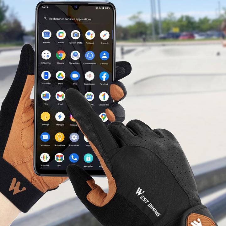 Produktbild Avizar West Biking Sporthandschuhe & Touchscreen-Handschuhe, Grösse XS - Schwarz / Braun (XS)