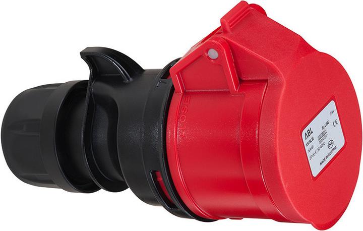 Produktbild ABL CEE Kupplung, IP44, 32A, 4-polig, 230V, 9h, blau, schraubenlos (CEE 7/4)