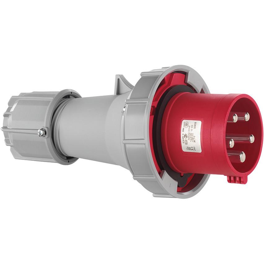 2x ABL, Netzstecker + Netzkupplung, CEE Stecker, IP67, 125A, 4-polig, 400V, 6h, rot