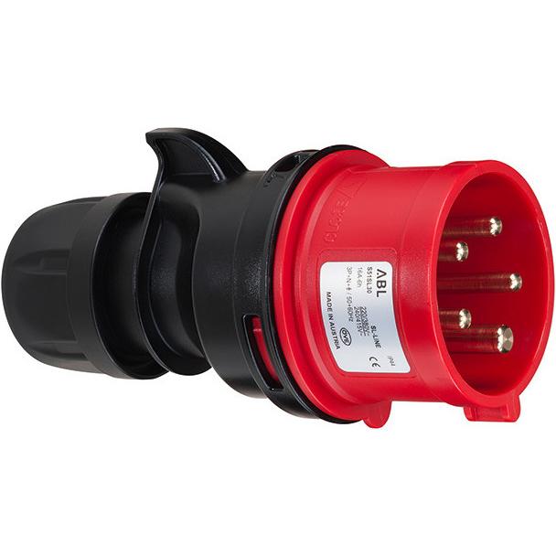 ABL, Netzstecker + Netzkupplung, CEE Stecker, IP44, 32A, 5-polig, 400V, 6h, rot, schraubenlos (CEE 32/5)