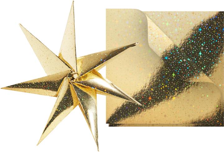 Actual product image Gebrüder Bertels Folding paper "Holography Gold", 15 x 15 cm, 32 sheets (110 g/m², 32x)