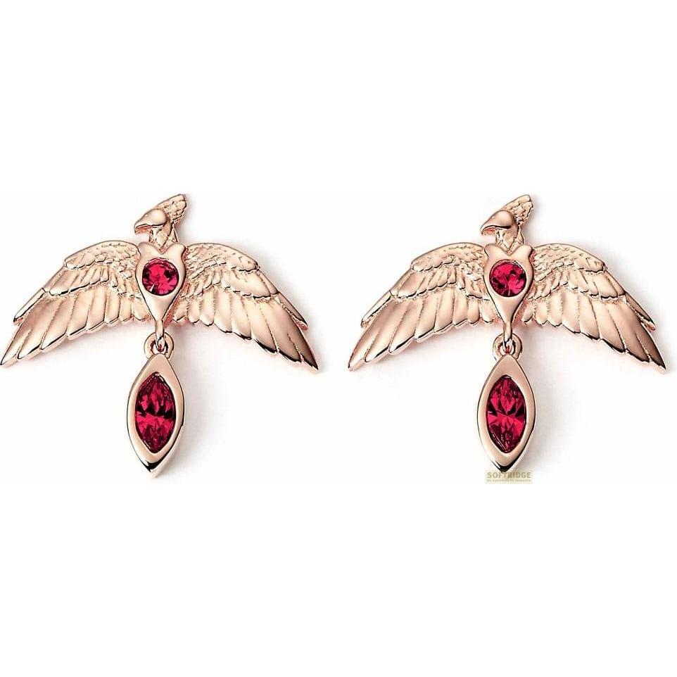 Carat Shop, Orecchini, Orecchini di Harry Potter Fawkes in oro rosa (argento), (Argento placcato oro rosa)