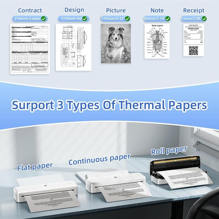 Actual product image Phomemo M834 Thermal Printer (Thermal printing, Black and white)