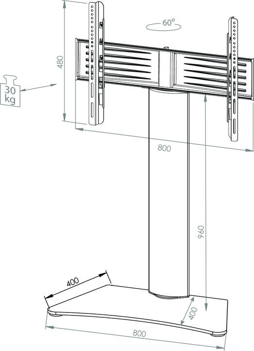 Actual product image VCM Morgenthaler Zental without intermediate shelf - 30 kg - 177.8 cm (70 inches) - 81.3 cm (3 (80 x 40 x 117 cm)
