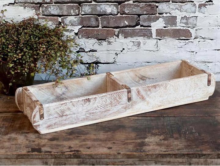 Image du produit Chic Antique Rangement Vieille brique en forme de double 10 x 56 cm, blanc (10 x 15 x 10 cm)