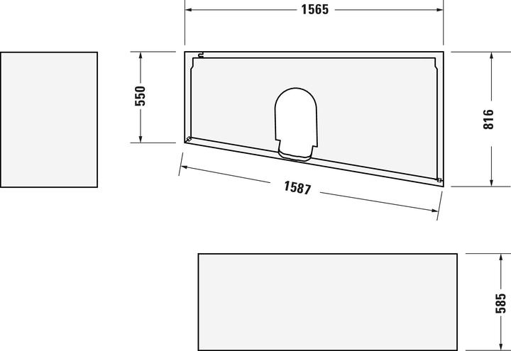 Produktbild Duravit Trapez-Badewanne No 1 1 Rückenschräge rechts weiss 1600x850mm (140 l, 160 cm, 85 cm)