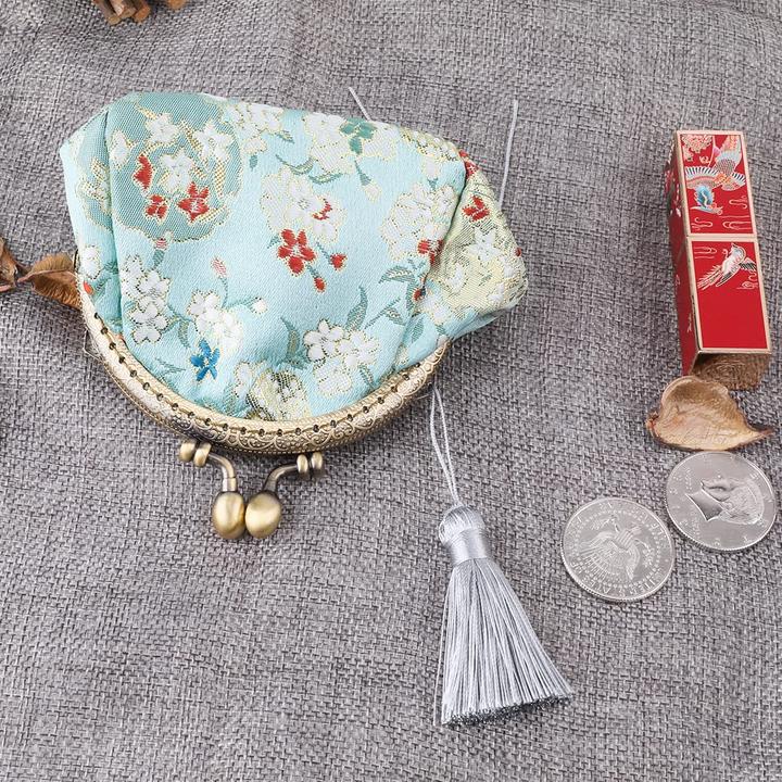 Produktbild Only-Bags.Store Floral Coin Purse Wallet mit Clipverschluss Klickverschluss