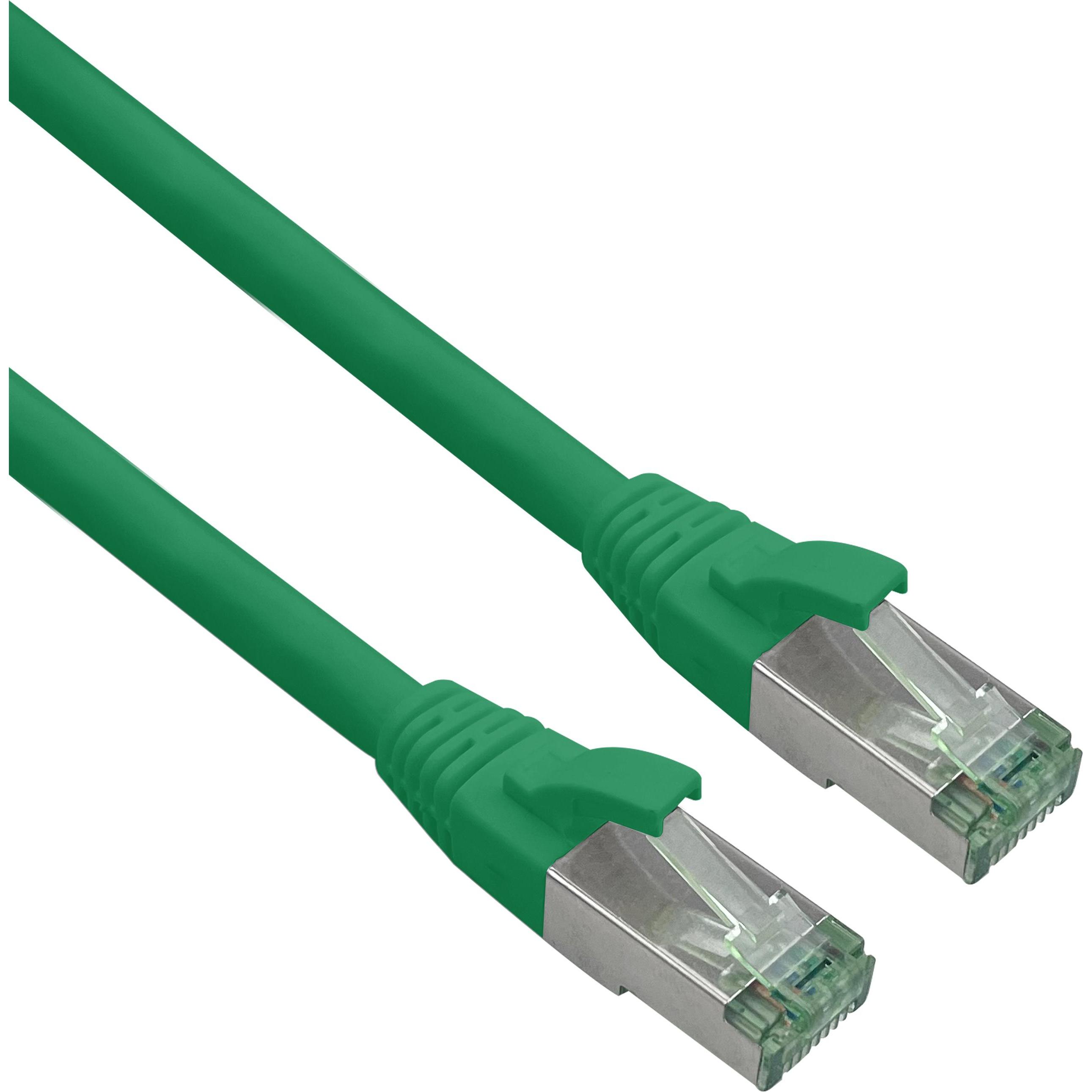 Thumbnail - Helos GRS zertifiziertes Cat 6a Patchkabel mit Cat 7 Rohkabel TPE grün 15,0m (S/FTP, CAT7, 15 m), Netzwerkkabel