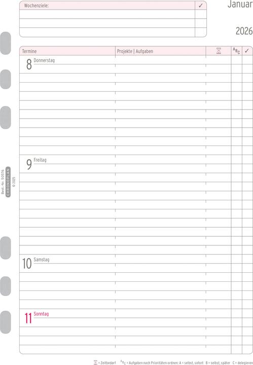 Actual product image Chronoplan Wochenplan (148 x 210 mm, 1 week / 2 pages)