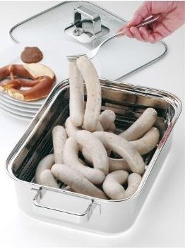 Produktbild WMF Dampfgarer Bräter 6,5l Glasdeckel Garblech Vitalis Aroma Edelstahl Induktion (Bräter + Schmortopf, Edelstahl)