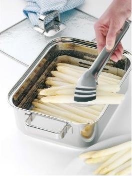 Produktbild WMF Dampfgarer Bräter 6,5l Glasdeckel Garblech Vitalis Aroma Edelstahl Induktion (Bräter + Schmortopf, Edelstahl)