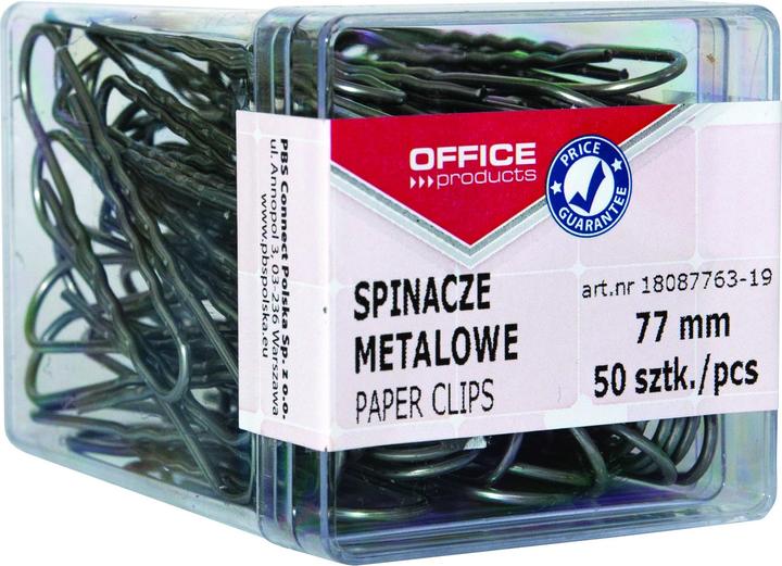 Produktbild Office Products Büroklammern aus metall, 77 mm, im karton, 50 stück, silber (50 x)