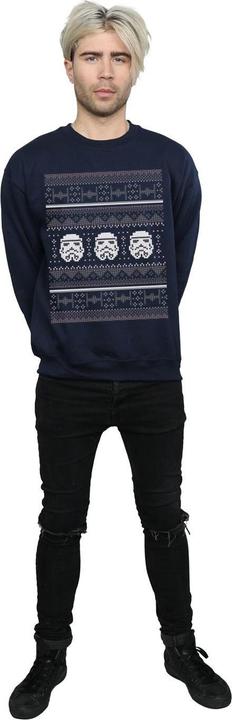 Star Wars Stormtrooper Helmet Christmas Fair Isle Sweatshirt (3XL)