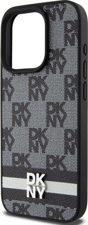 Image du produit DKNY PU Leather Checkered Pattern and Stripe Case pour iPhone 13 Pro Max Black (Apple iPhone 13 Pro Max)