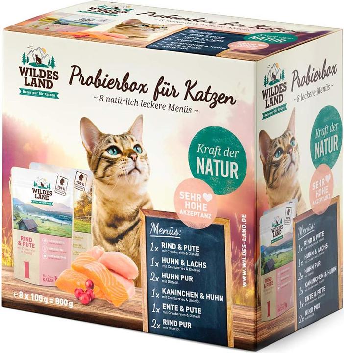 Actual product image Wildes Land Wet food Adult Pouch tasting box 8 x 100 g (Adult, 8 pcs., 910 g)