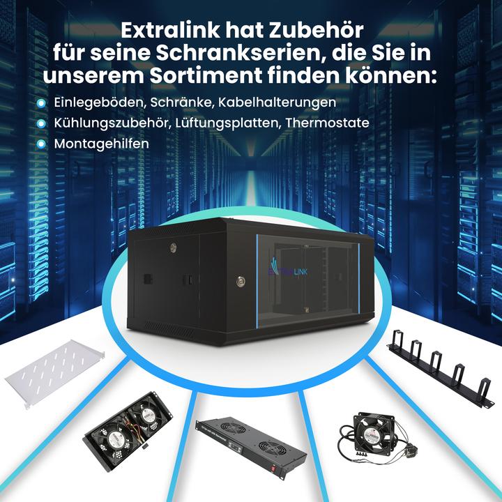 Produktbild Extralink 4U 600X450 WALL-MOUNTED RACKMOUNT CABINET BLACK Wall mounted rack (4 HE, 19 Zoll Rack)