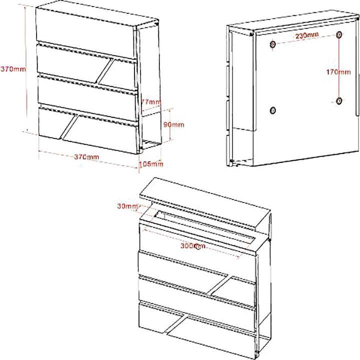 Actual product image Wiltec Mailbox Set Stand Letterbox V14 Double Postbox Letter Mail