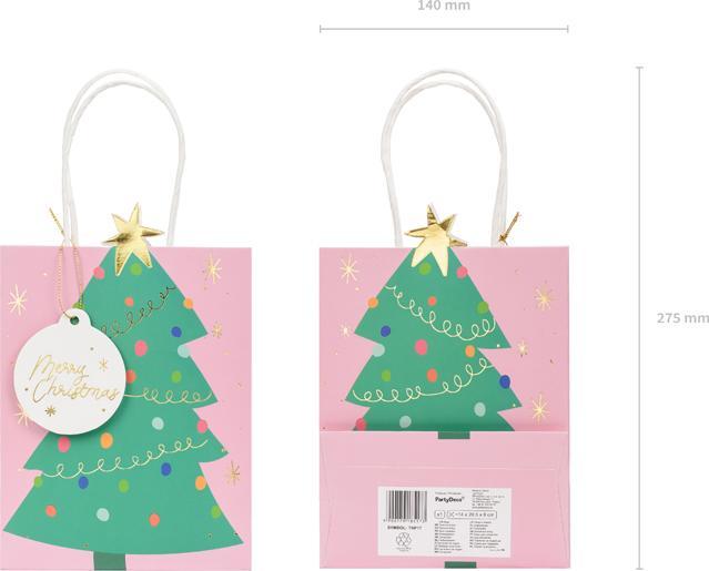 Produktbild Partydeco Gift bag Christmas tree, mix, 14x20.5x8cm (1 pkt / 1 pc.) (1 Stück)