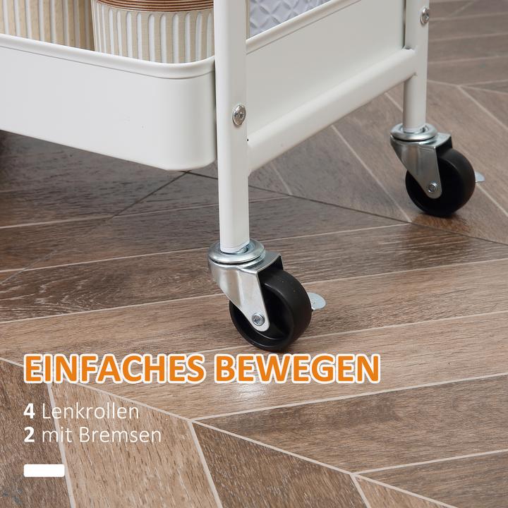 Actual product image Homcom Rollwagen Stahl, Kunststoff Weiss
