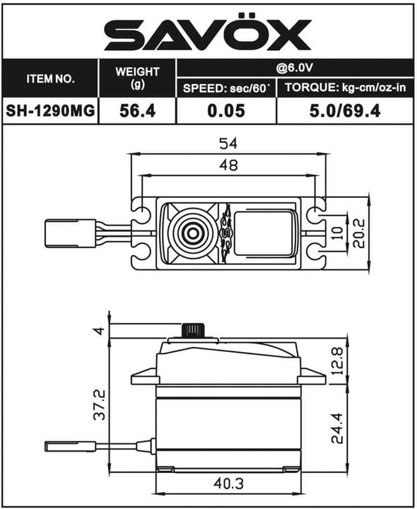 Immagine prodotto Savöx Servo SH-1290MG digitale