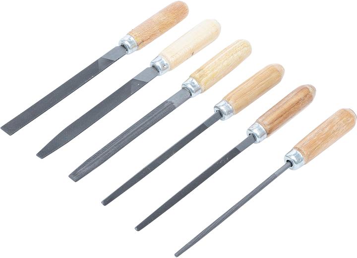 Produktbild BGS Schlüsselfeilen-Satz Holzheft 100 mm 6-tlg. (Hieb 2, 100 mm)