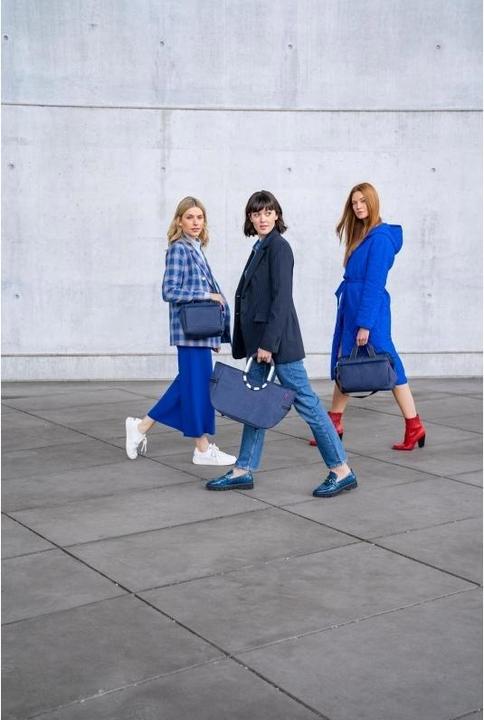 Actual product image reisenthel Shopping Basket Loopshopper M Herringbone Dark Blue