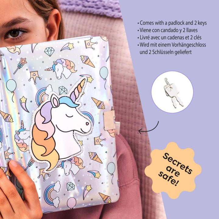 Image du produit Miquelrius Back 2 Fun Secret JOURNAL INTIME HOLOGRAPHIQUE LICORNE (Règle spéciale, Couverture rigide)