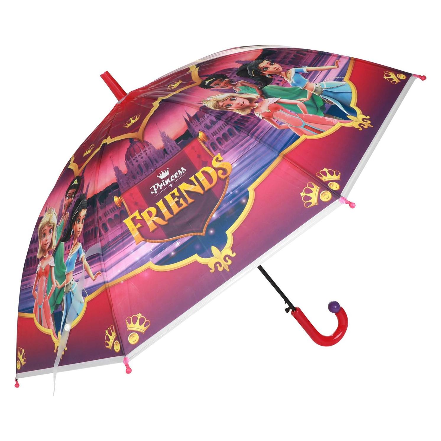 Toi-Toys, Mädchen, Regenschirm, Princess Friends Regenschirm Prinzessin, 80cm, Mehrfarbig