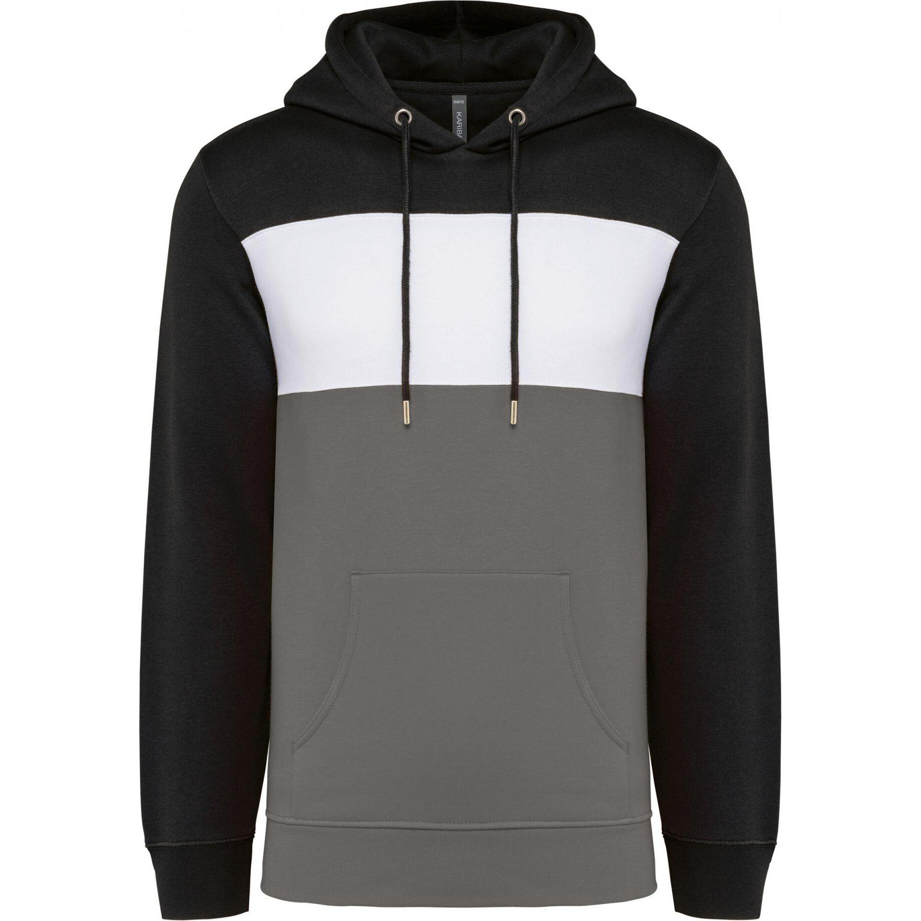 Kariban, Pullover, Hoodie, Weiss, Grau, Schwarz, (XL)