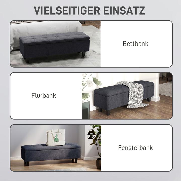 Image du produit Homcom Sitzbank Leinen Dunkelgrau (138 cm)