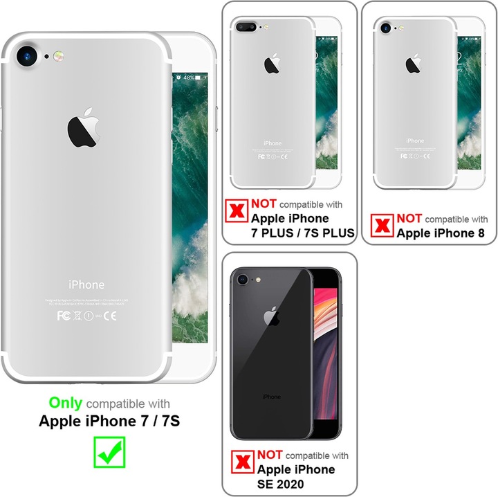 Immagine prodotto Cadorabo TPU Ultra sottile in acciaio inossidabile al carbonio Combi Cover (Apple iPhone 7)
