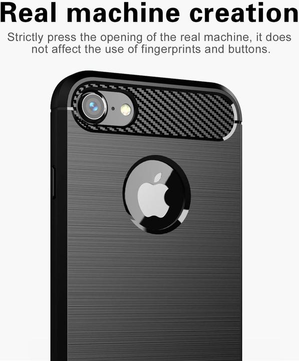 Image du produit Cadorabo TPU Ultra Slim carbon edelstahl Combi Cover (Apple iPhone 7)