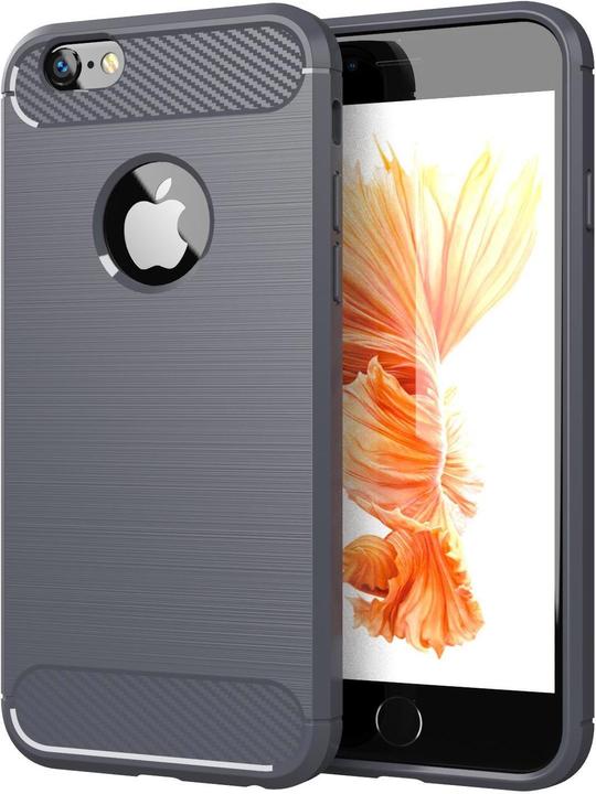 Actual product image Cadorabo TPU Ultra Slim carbon stainless steel combo cover (Apple iPhone 6 Plus)