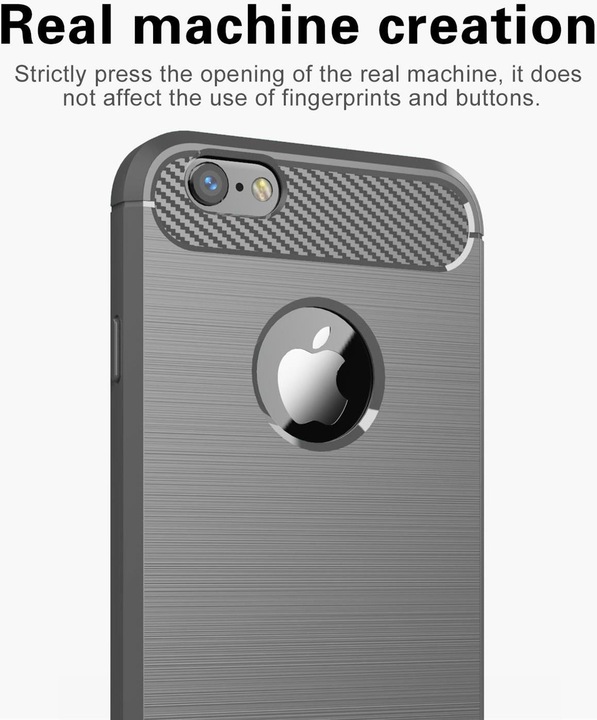Immagine prodotto Cadorabo TPU Ultra sottile in acciaio inossidabile al carbonio Combi Cover (Apple iPhone 6 Plus)