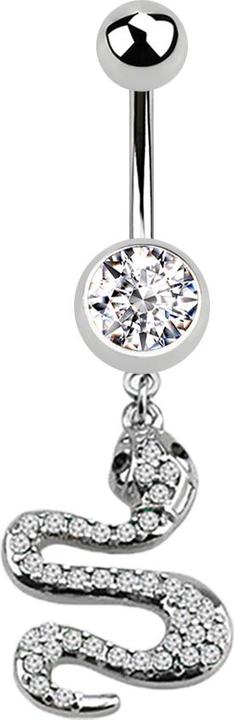 Image du produit Star Piercing Banane argent avec pendentif serpent argent (sans laiton, Acier chirurgical 316L)